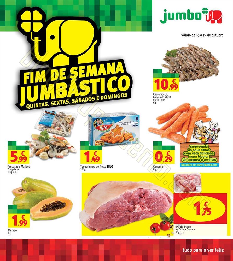 Antevisão folheto Jumbo 16a19out Fim de semana Jumbástico