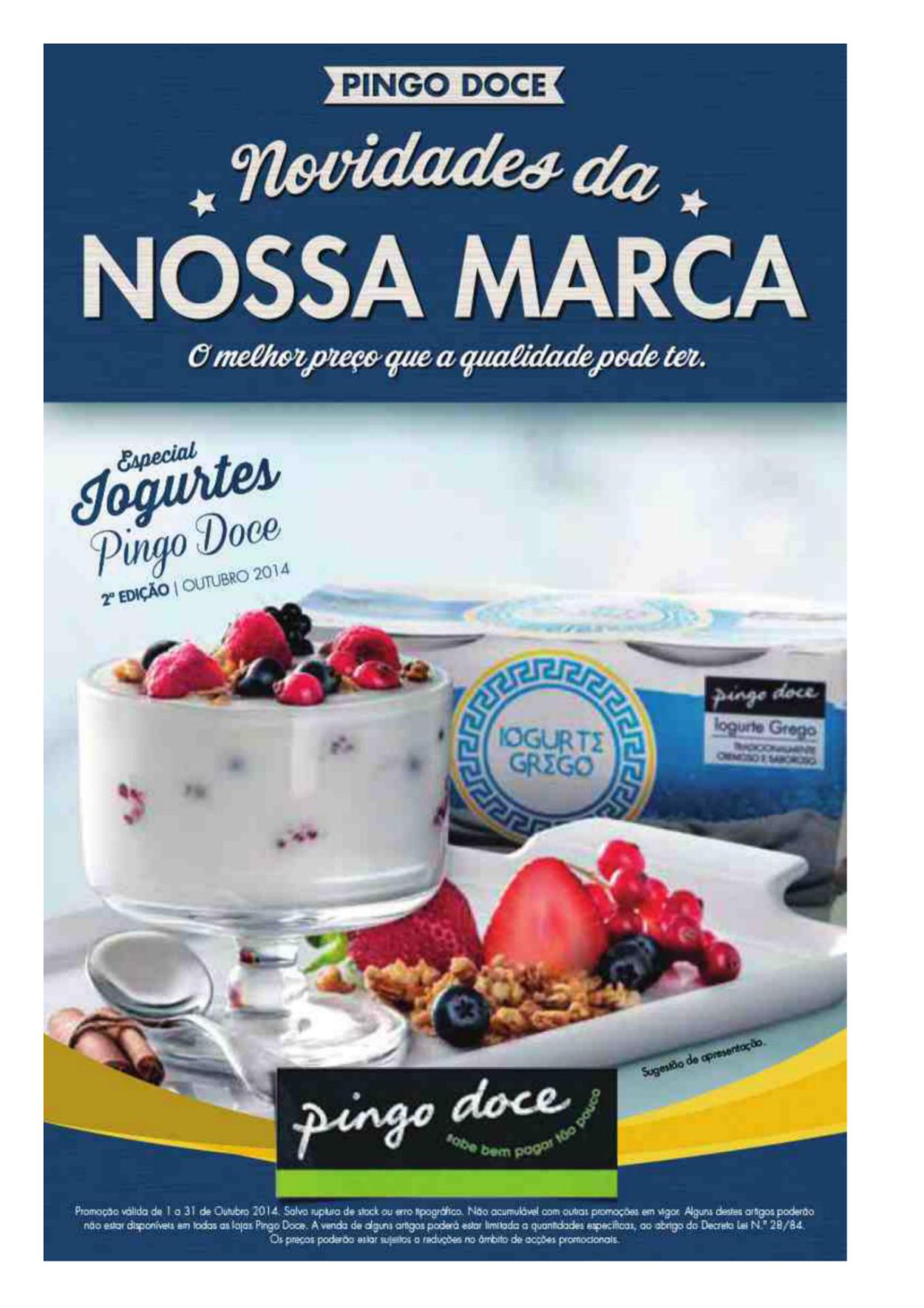 Novo folheto Pingo Doce até 31out Novidades da Nossa Marca