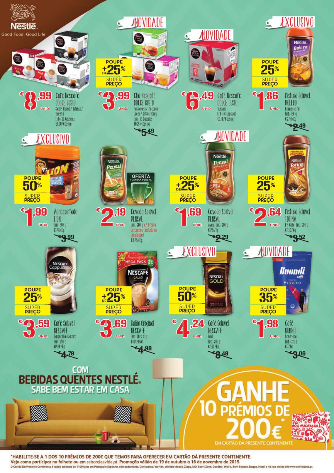 Antevisão folheto Continente especial bebidas quentes